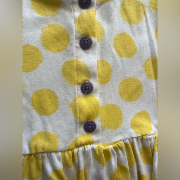 Hanna Andersson Yellow Polka Dot Dress, 100% Cotton, Girls Sz 5T - Picture 5 of 12